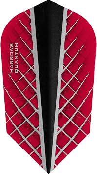 Harrows Quantum X Dart Flights - 100 Micron - Slim - 3D Effect - Red- 1 Set (3)