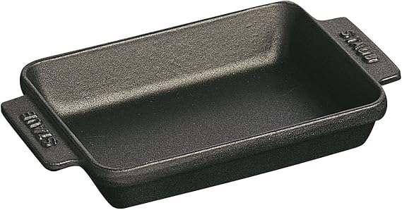 Staub Cast Iron 5.75-inch x 4.5-inch Mini Rectangular Baker - Matte Black, Made in France