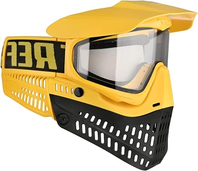 JT Spectra Proflex Thermal Paintball Goggle Mask wPBB Barrel Plug - Referee Yellow Black
