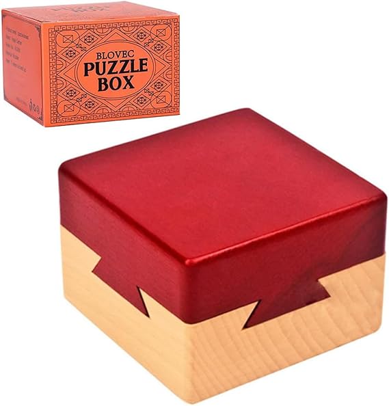 Impossible Dovetail Box Wooden Puzzle 3D Brain Teaser Magic Drawers Secret Compartment Jewelery Box