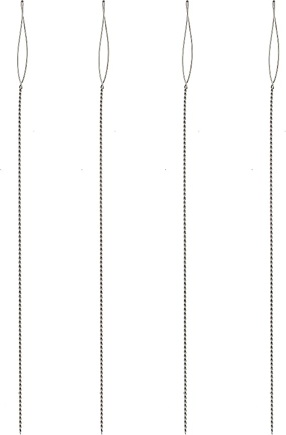 The Beadsmith Basic Elements Collapsible Eye Needles 2.5 Inch Long Flexible Twisted Wire Large Eye, Easy to Thread 4 Medium Needles
