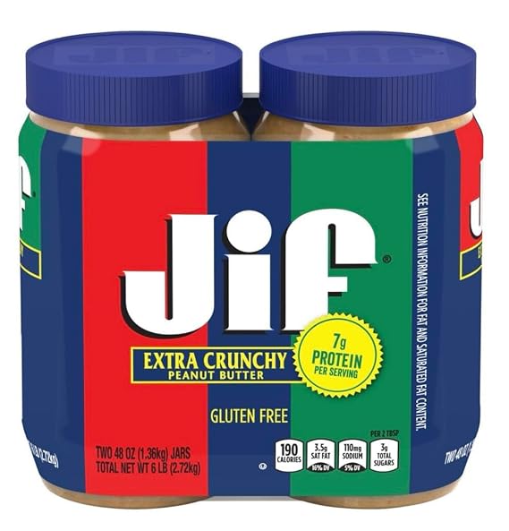 Jiif Extra Crunchy Peanut Butter Twin Pack 2-48 Ounce Jars