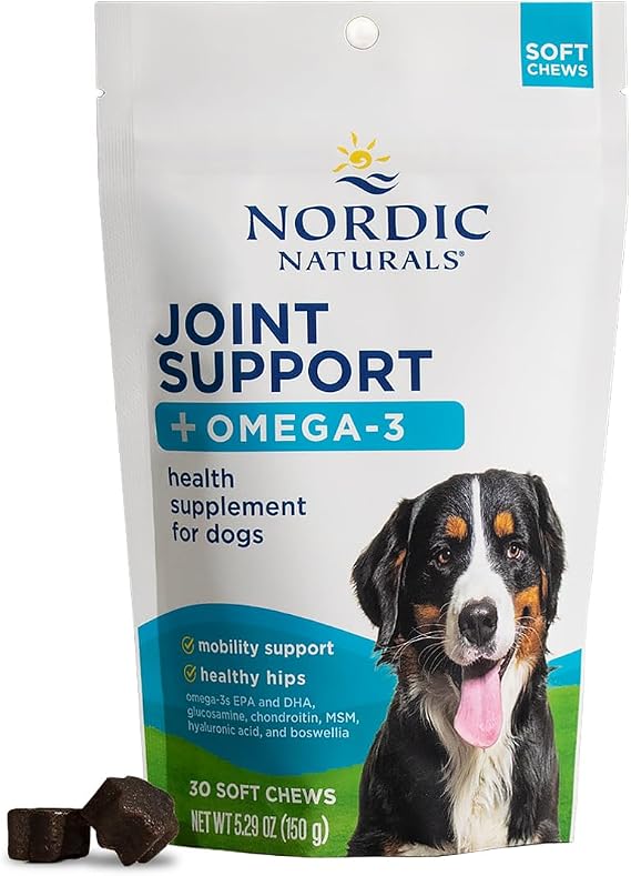 Nordic Naturals Dog Joint Support Chews, Omega-3, MSM, EPA & DHA - 30 Count