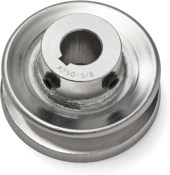 Terre Products, V-Groove Drive Pulley, General Purpose Pulley for Power Transmission, Outside Diameter 2.5'', Inside Diameter 5/8", Made of Steel