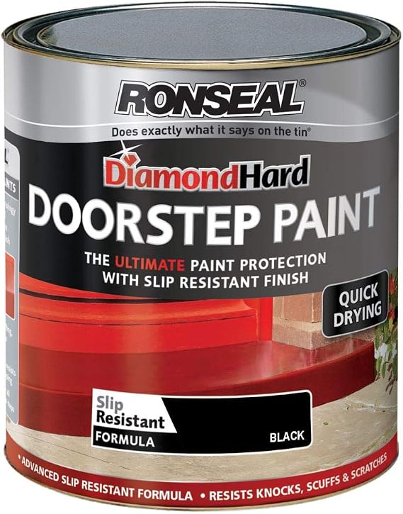Ronseal DHDSPB250 Diamond Hard Doorstep Paint Black 250ml