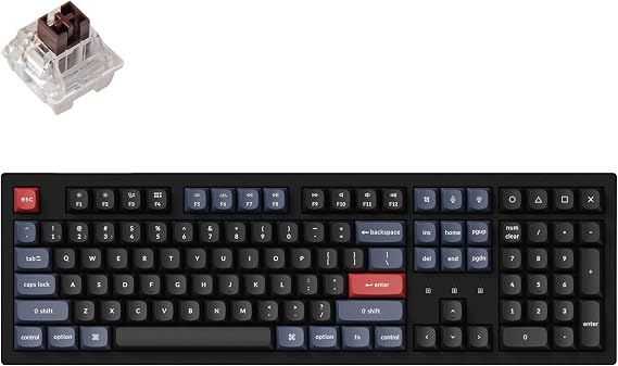 Keychron K10 Pro Wireless Custom Mechanical Keyboard Full-Size Layout | QMK Programmable Bluetooth/Wired White Backlit with Hot-swappable Keychron Brown Switch for Mac Windows Linux