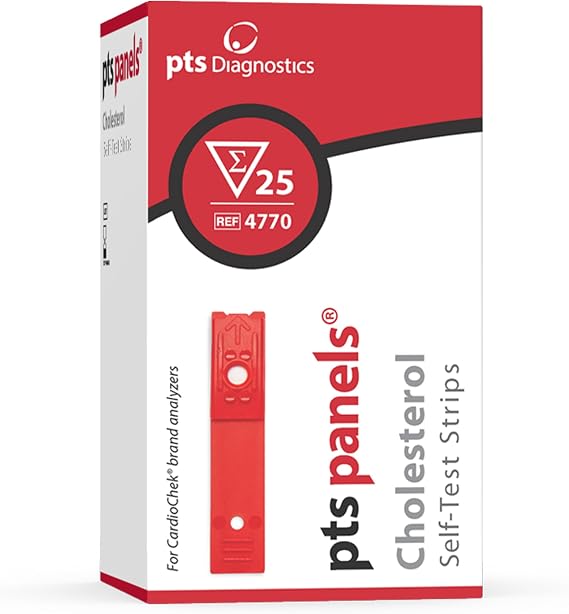 PTS Panels Cholesterol At-Home Self-Test Strips, 25 Tests