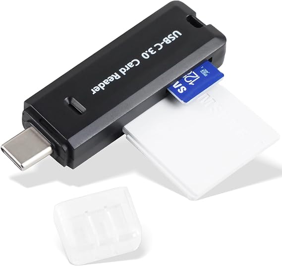 Micro SD Card Reader, 5Gbps 2-in-1 USB C Memory Card Reader for Digital Camera, SD Card Viewer with Dual Slot for SD, SDHC, SDXC, Micro SD, MicroSDHC, Micro SDXC, MMC, RS-MMC, TF Card (Black)