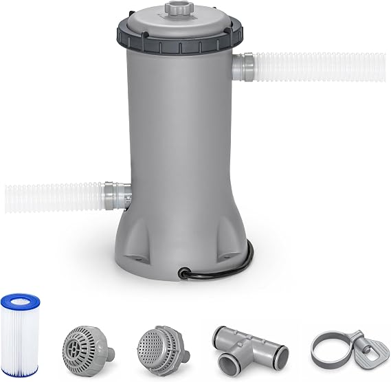Bestway 530 GPH Filter Pump for Above Ground Swimming Pool with Type III-A/C Cartridge