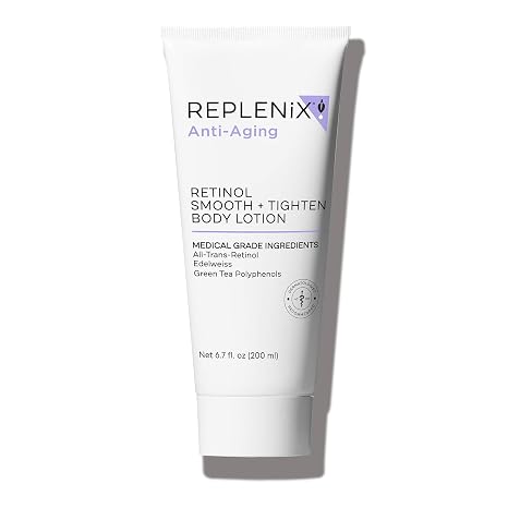Replenix Retinol Smooth + Tighten Body Lotion, Medical-Grade Anti-Aging Brightening Body Cream for Cellulite & Sagging Skin (6.7 fl. oz)