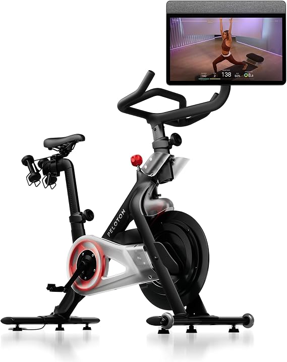 Peloton Exercise Bikes, Indoor Stationery Cross Training Bikes for Home Highlights: HD Swivel Screen, Space-Friendly Exercise Equipment for Home Workouts, Cardio Fitness, Yoga & Strength Routines
