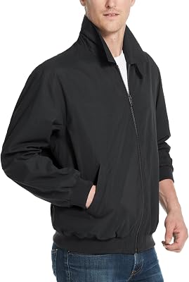 Weatherproof Mens Golf Jacket - Lightweight Windbreaker, Water-Resistant Microfiber Shell, Perfect for Golf & Casual Wear