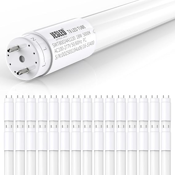 JESLED 30 Pack 4FT T8 LED Bulb 18W 2400LM 5000K Type A+B Led Tube Light ETL