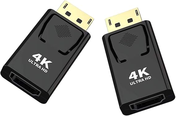 BERLAT Displayport to HDMI Converter,DP to HDMI Adapter [2-Pack],3840x2160p Male to Female Converter Compatible with Computer,Desktop,Labtop,PC,Monitor,HDTV - Gold Plated