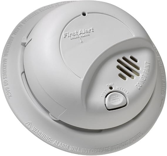 First Alert BRK 9120B/ SMI100-AC Smoke Detector, Hardwired Alarm with Battery Backup, 3-Pack