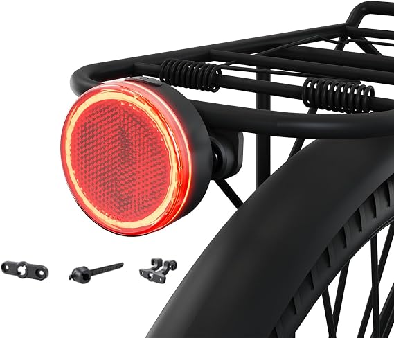 220 Wide Visible Safety Flashlight Bike Tail Light with 150 Lumens, IPX6 Waterproof,Type-C, Alarm Mode, Easy Install Bicycle Back Light Rechargeable Rear Bike Lights for Cyclists