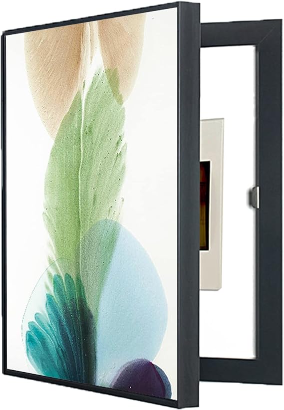 Wall Mounted Electrical Panel Cover, Electrical Panel Cover Switch Box Cover Electric Meter Counters Decoration Cover Hide Paintings Suitable for Living Room The Bedroom The Office,White,A ( Color : B