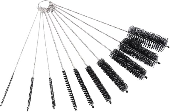 DECORA 10 Pieces Nylon Cleaning Bottle Brush Pipe Cleaning Brushes Tube Brushes Tube Bottle Straw Washing Cleaner Bristle Kit Tool Black