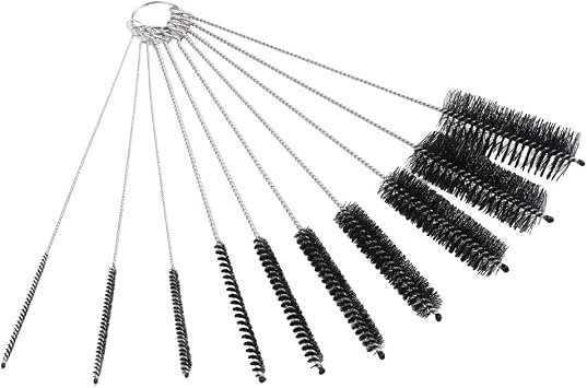 DECORA 10 Pieces Nylon Cleaning Bottle Brush Pipe Cleaning Brushes Tube Brushes Tube Bottle Straw Washing Cleaner Bristle Kit Tool Black