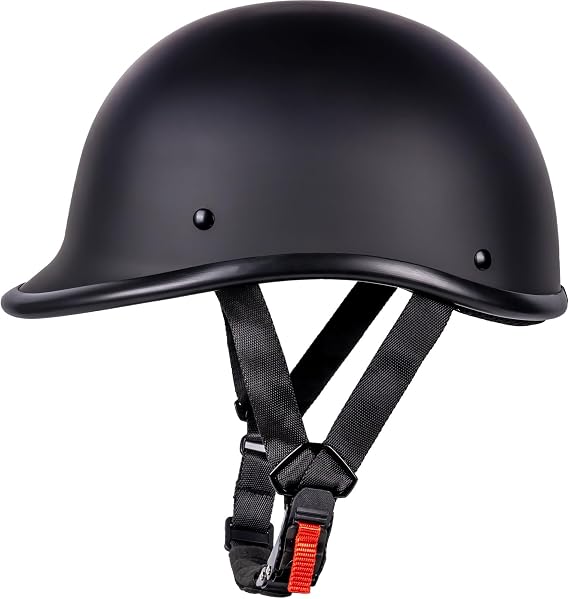 Yesmotor Motorcycle Helmet Half Shell Hawk Style Helmets Compact Lightweight Open Face for Motorcycle Street Bike Cruiser Moped - DOT Approved (Matte Black,XL)