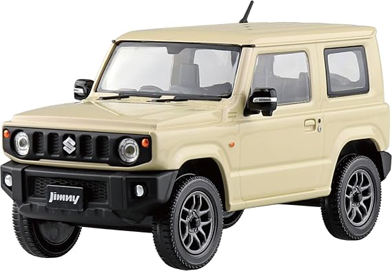Aoshima Suzuki JB64 Jimny Chiffon (Ivory Metallic) 1:32 Scale Snap-Fit Model Kit