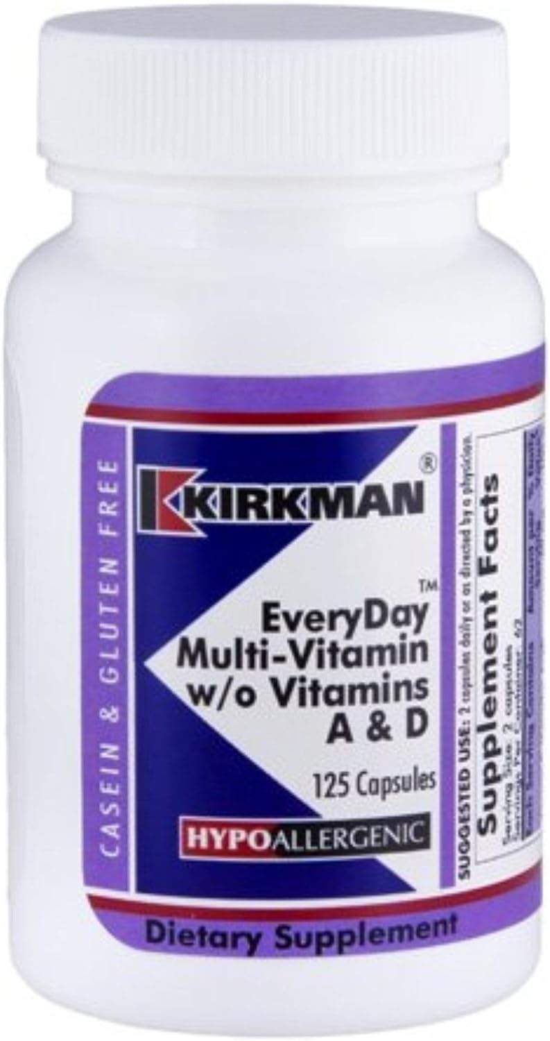 Kirkman Labs EveryDay™ Multi-Vitamin wo Vitamins A & D - Hypoallergenic 125 capsules