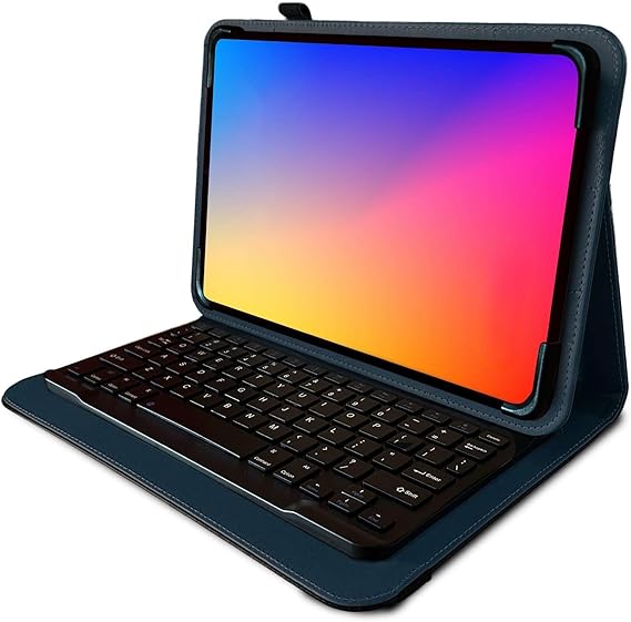 Navitech Blue Rotational Bluetooth Keyboard Case Compatible with KADYBE 10 Inch Tablet