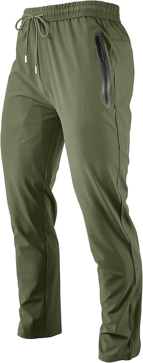 Mens Hiking Pants Joggers Lightweight Breathable Quick Dry Outdoor Fishing Athletic Work Pants with Zipper Pockets