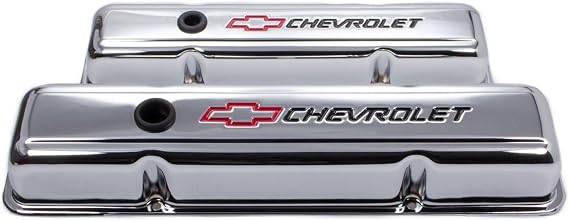 Proform 141-899 SBC Chrome Valve Cover with Baffle, red