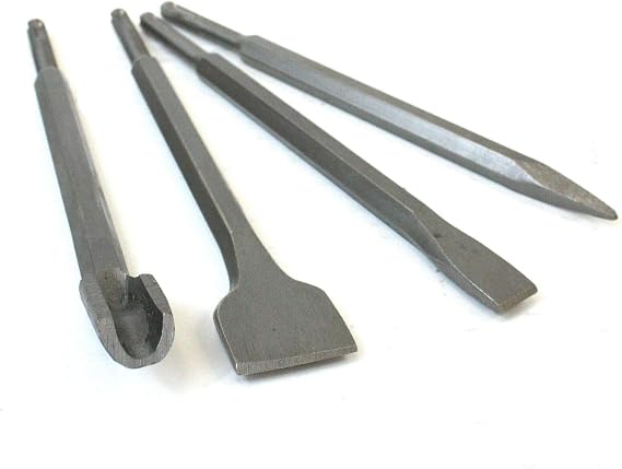 4PC SDS PLUS CHISEL SET FLAT POINT GROOVE GOUGE DRILL CHISEL HAMMER DRILLS,Jikkolumlukka