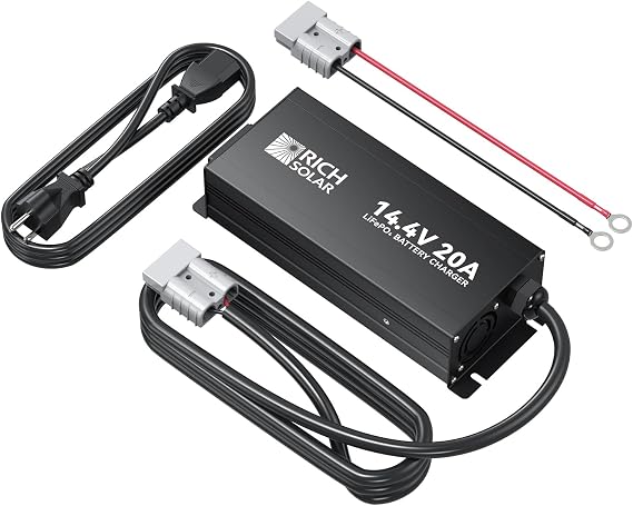 RICH SOLAR 14.6VDC 20A LiFePO4 Battery Charger 100-240VAC Input