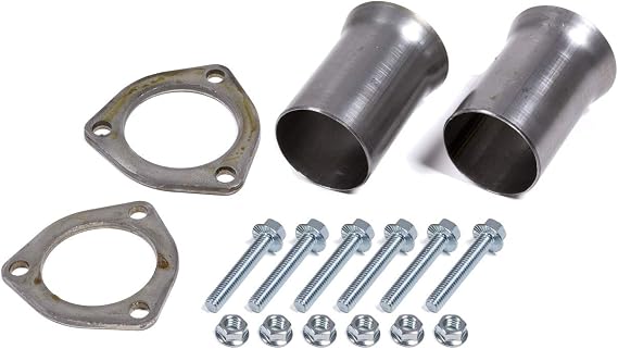 Hedman Hedder Collector Reducer, 2.5 in Inlet to 2.5 in Outlet, 3-Bolt Ball and Socket Flange, Steel, Natural, Pair