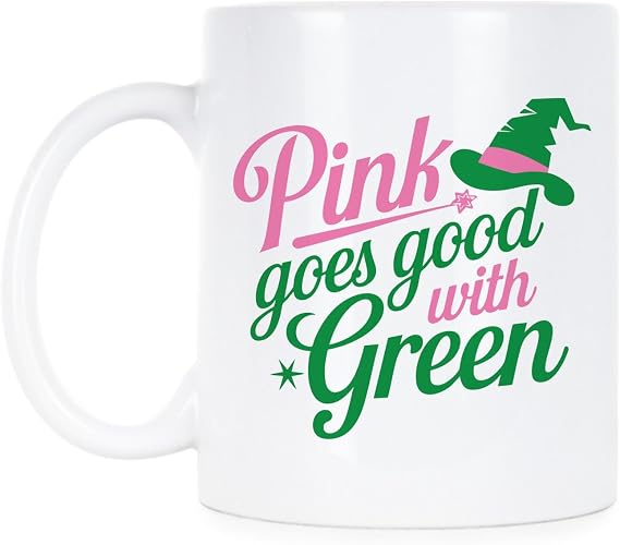 Pink Goes Good with Green Mug Elphaba Glinda Coffee Cup Gifts
