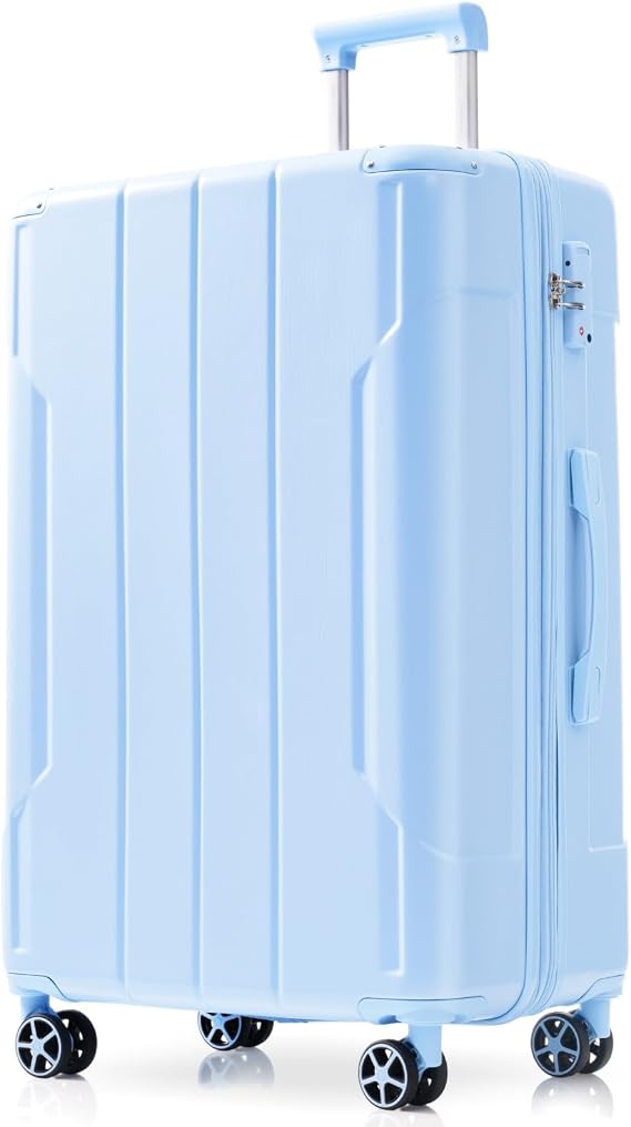 24" Expandable Hardside Checked Luggage with Spinner Wheels | TSALockm,AirlineApproved,Lightweight,Smooth Telescoping Handle,Weekend & Business,Men Women Business Trips,Carry-on & Checked