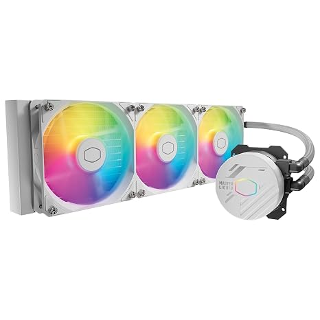 Cooler MasterLiquid 360L Core ARGB White 360mm AIO Liquid Cooler, Gen S Pump, CryoFuze 14W/Mk Thermal Paste, AMD Ryzen AM5 / AM4, Intel LGA1851 / 1700/1200