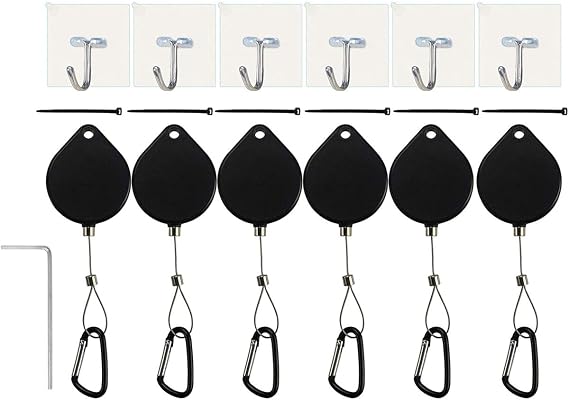 DS.Distinctive STYL VR Accessories Cable Management 6 Packs - Drill Free Retractable Ceiling Suspension System for HTC Vive/HTC Vive Pro Virtual Reality/Oculus Rift/PlayStation VR/Microsoft MR