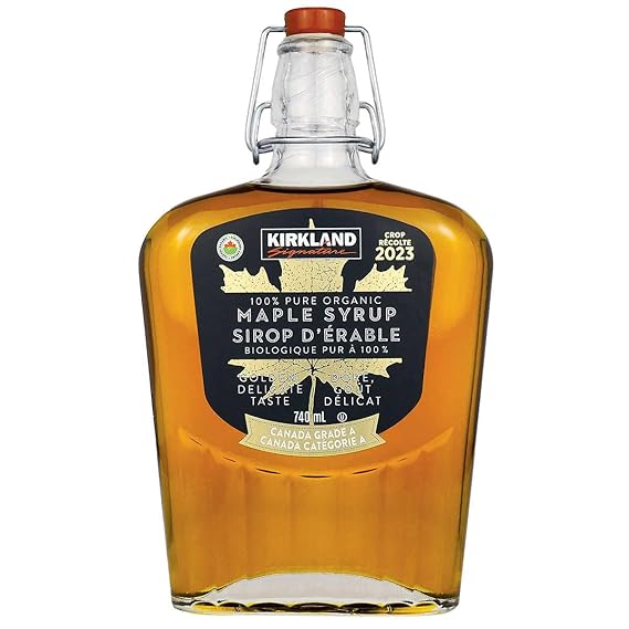 Kirkland Signature 100% Pure Organic Maple Syrup, Canada Grade A, 740mL/26 fl. oz. Bottle (Imported from Canada)