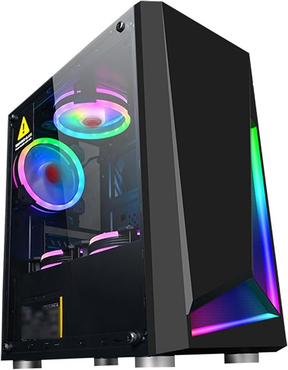 XLTFUC Full Tower Tempered Glass ATX, Micro-ATX, ITX Gaming Case, Dual Tempered Glass Panels Vertical GPU Bracket Support Water Cooling RGB Mode(Black)