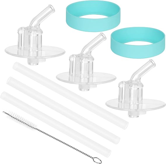 Silicone Bottom Boot & Straw for Thermos 12 oz Bottles, Fits Thermos F401 & F410 Bottle, Straws for Funtainer 12oz, Come with Straw Brush