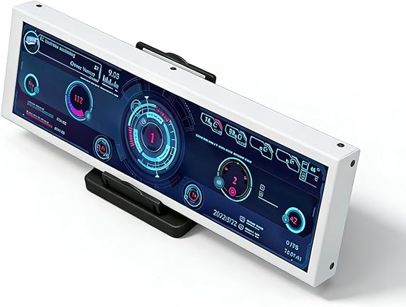 Pomya PC Sensor Panel Display, 8.8 Inch CPU Hardware Temperature Monitor External Expansion Display PC CPU Data Monitor for PC Computer Case Secondary Screen