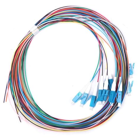 Fafeicy Fiber Optic Pigtail LC UPC Single Mode 1.5m 12 Strand 1310-1550nm Low Insertion Loss for Optical Network CATV LAN
