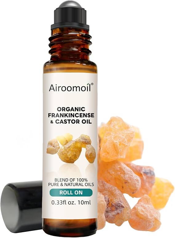 Frankincense and Castor Roll-On Oil, 100%Pure, Organic, 0.33Fl Oz