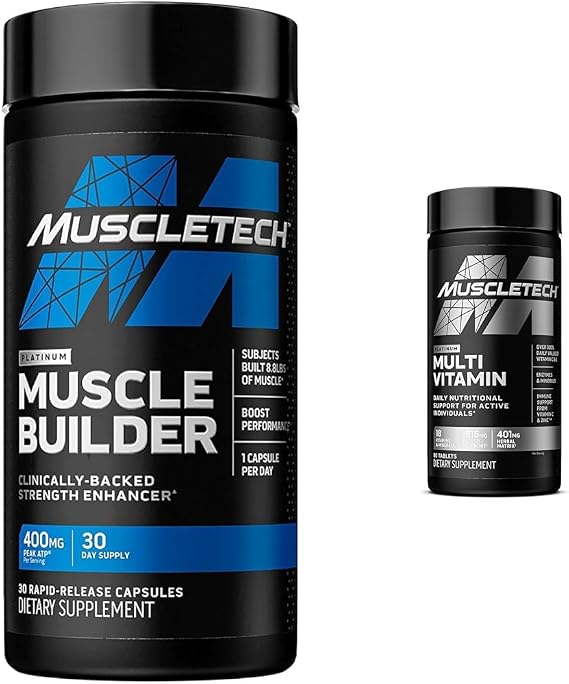 MuscleTech Muscle Builder with Peak ATP for Strength, Multivitamin for Immune Support, 90 Vitamins & Minerals