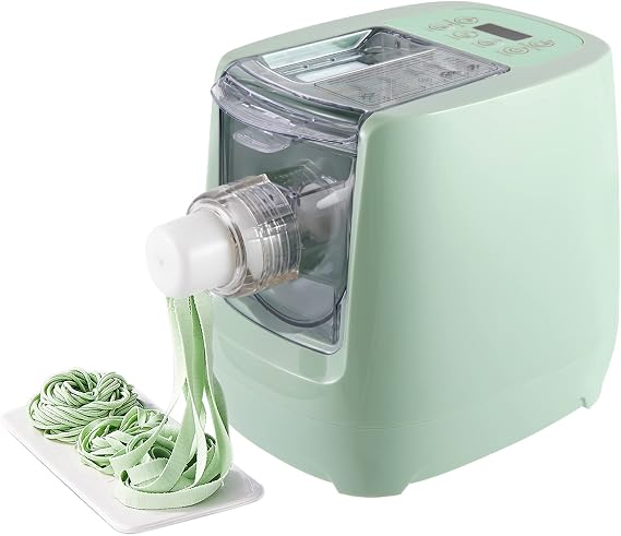 260W Automatic Pasta Machine,Electric Pasta Noodle Machine, 12 Noodle Shapes Pasta Machine with Measuring Cup,Capacity 0.6Kg/ 1.32Lbs,can Make Long Noodles, Spaghetti, Macaroni 110V