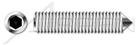 800 pcs M8-1.25 X 8mm, DIN 914  ISO 4027, Metric, Hex Socket Set Screws, Cone Point, A4 Stainless Steel
