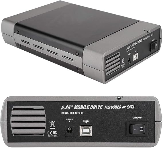 5.25in Hard Drive Enclosure, Portable External Drive, Optical Drive Box External USB2.0 SATA Interface Computer Accessories(US)