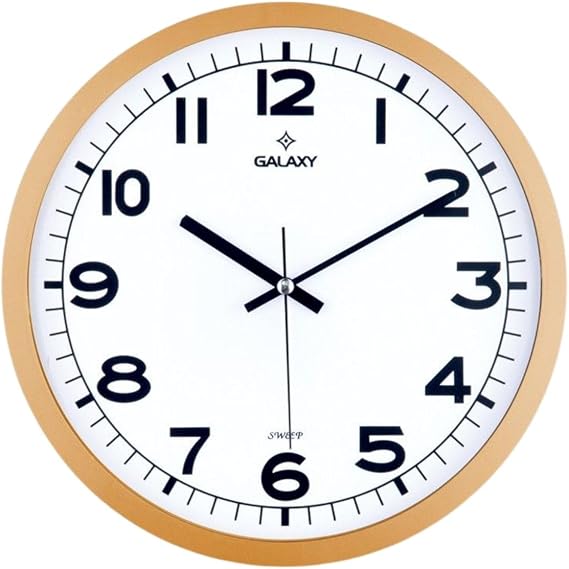 Galaxy 216-3 Series Metal Looking Silent Flowing Wall Clock 30 cm