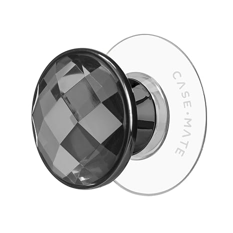 Case-Mate Minis - Cell Phone Grip/Stand - Black Crystal | Suction Cup Cell Phone Stand - Adjustable Phone Holder [Removable for Wireless Charging] for iPhone 17 Pro Max/16/15/14/S26