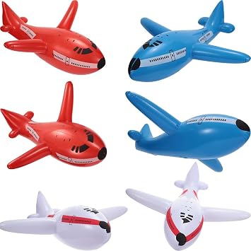 6 Pieces Large Inflatable Airplanes Aircraft Inflates Plane Inflated Airplane for Birthday Shower Party Decoration Supplies