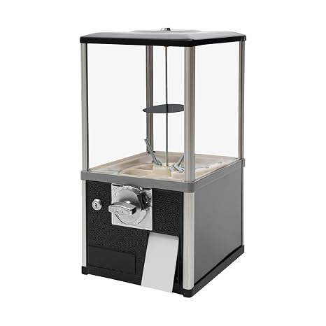 25-Cent Vending Machines, 800 Coins Big Capsule Vending Machine, 21" Tall Installation-Free Commercial Gumball Capsule with Clear Window for Game Retail Stores Amusement Parks, Black